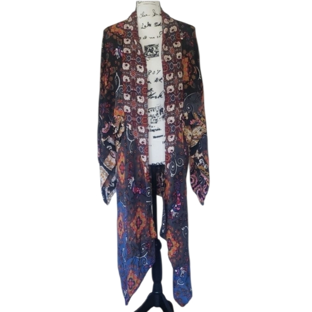 Free People Marley Multicolor Floral Kimono